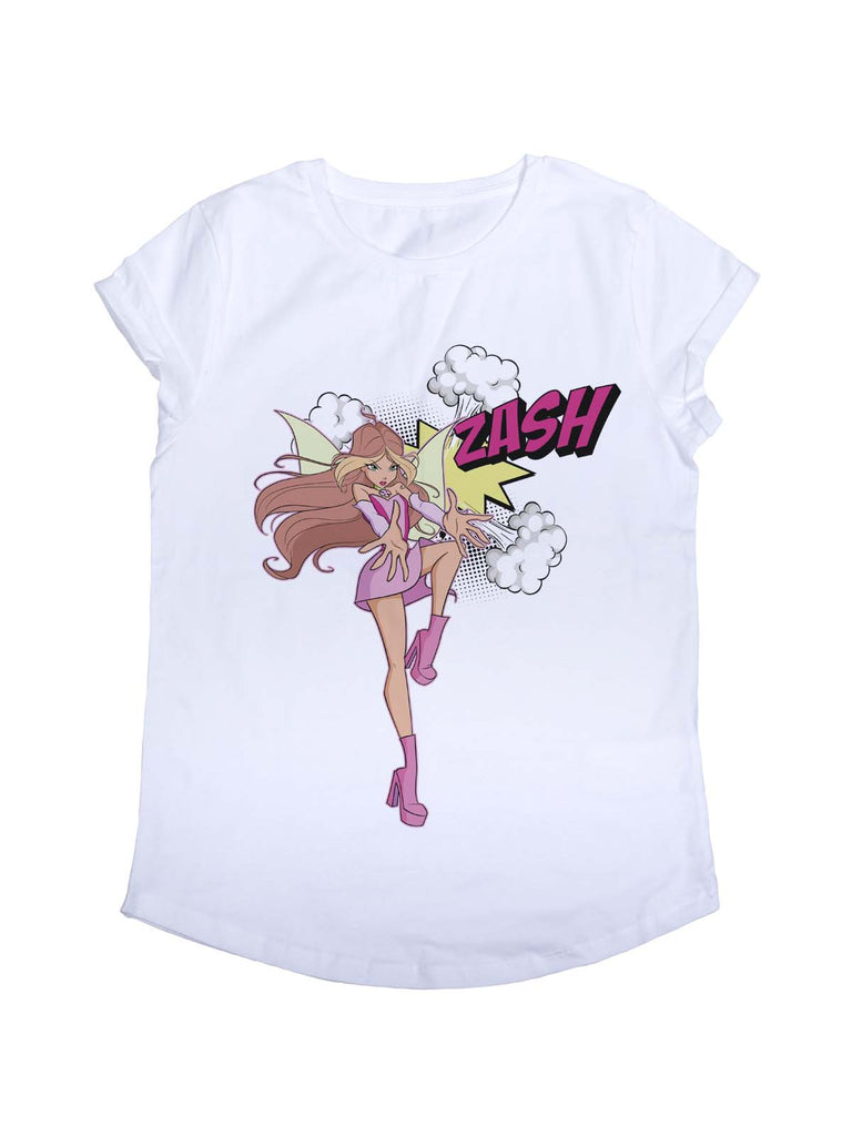 Flora ComiX pop T-shirt maniche con risvolti