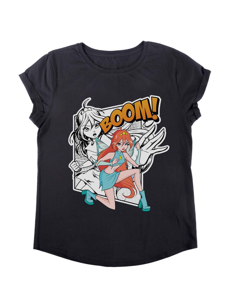 Bloom ComiX pop T-shirt maniche con risvolti