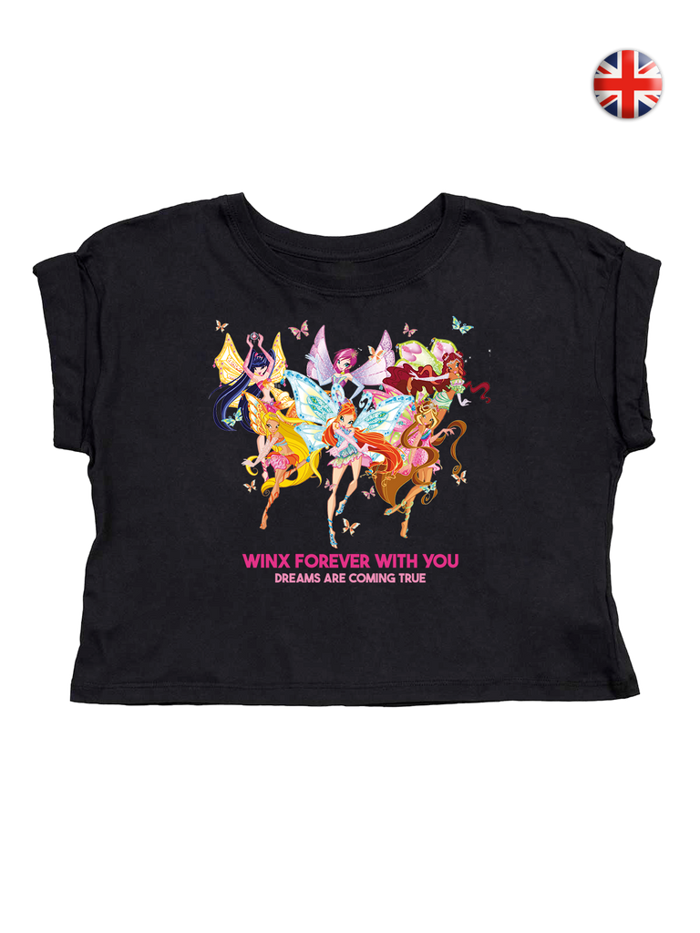 Say it in your language! Black Crop T-shirt
