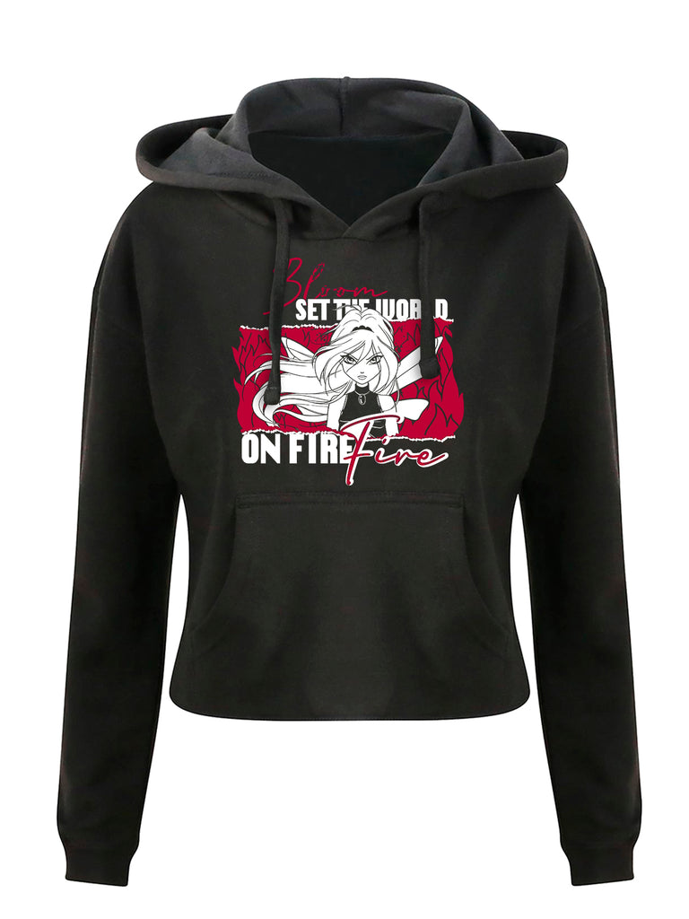 Set the world on fire Cropped Hoodie